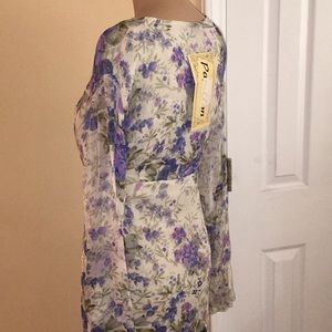 NEW! Vintage! Papillon Floral Long Sleeve Prairie Dress M